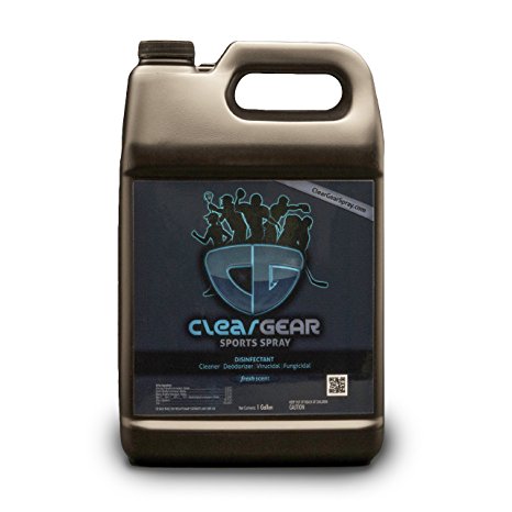 Clear Gear Sports Spray 1 Gallon Bottle - Kills MRSA, Staph, Strep and Odor-Causing Bacteria In Athletic Facilities, Equipment, Tactical Gear and Training Centers