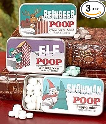 Set of 3 Novelty "Character Poop" Mint Tins Pack of 3