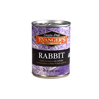 Evangers 776411 12-Pack Grain Free Rabbit For Dogs And Cats, 13-Ounce