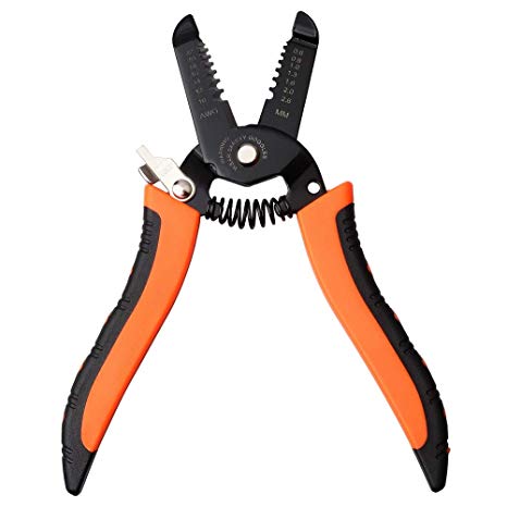 nuoshen 7.0 inch Precise Wire Stripper, Wire Cutter Pliers and Stripping Tool for 10-22 AWG Stranded