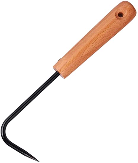 Yarnow Handle Weeder Garden Weeding Tool for Home Outdoor Garden Digging Cultivator Weed Remover Tool Gardening Gift Single-Claw Hook (Black)