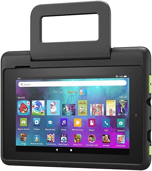 Amazon Kid-Friendly Case for Fire 7 tablet (Only compatible with 9th generation tablet, 2019 release), Black