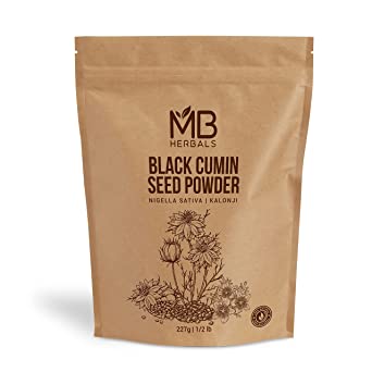 MB Herbals Black Cumin Seed Powder 227 Gram (8 oz) | Nigella sativa Powder | Kalonji Seeds Powder | Black Seeds Powder | Non GMO | No Preservatives