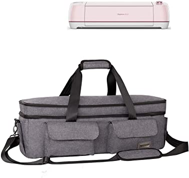 Weeare Double-layer Cricut Carrying Bag Compatible with Cricut Explore Air(Air2), Cricut Maker, Cricut Die-Cut Machine,Cricut Accessories Case Bag (Grey)