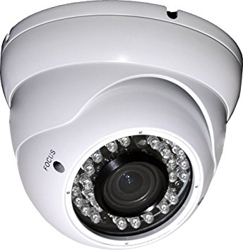 LTS LTCMD718HW Night Vision Metal Dome Camera with 1/3-Inch Sony CCD, 540TVL, and 2.8-10mm Wide Angle Vari-Focal Lens, White
