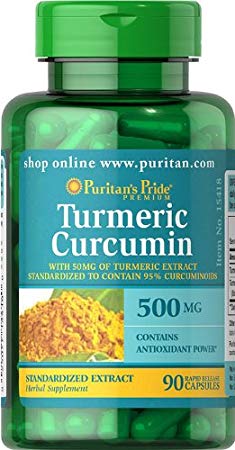 Puritans Pride Turmeric Curcumin 500 Mg Capsules, 90 Count