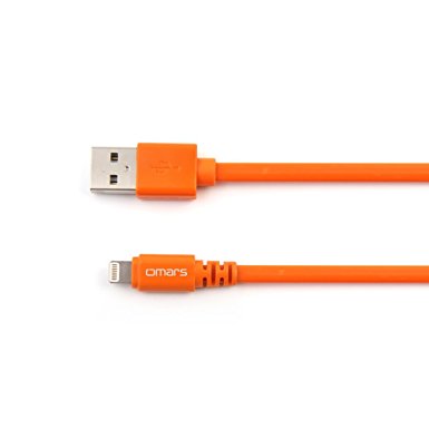 Omars Apple MFI Certified 8 Pin USB Charger Cord, 3-Feet, Orange