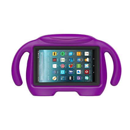 LEDNICEKER Kids Case for Fire 7 2017 - Light Weight Shock Proof Handle 3D Stand Kids Friendly for Fire 7 inch Display Tablet (2017 Release), Purple