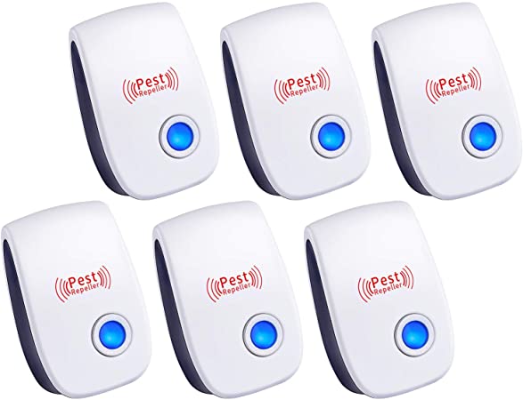 Ultrasonic Pest Repeller(6 Pack), 2022 Pest Control Ultrasonic Repellent, Electronic Repellant - Bug Repellent for Ant, Mosquito, Mice, Spider, Roach, Rat, Flea, Fly