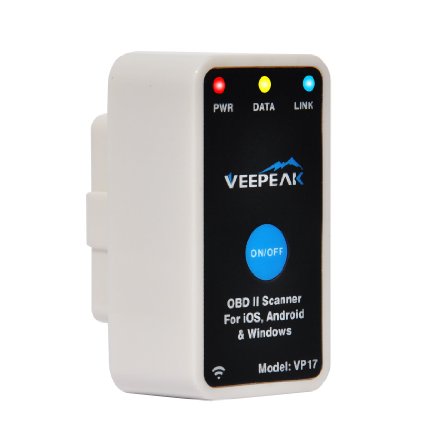 Veepeak Mini WiFi OBD2 OBDII Scanner Scan Tool Adapter with Power Switch Check Engine Light Diagnostic Trouble Code Reader for iOS iPhone iPad and Android