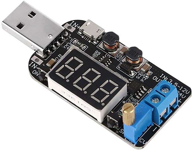 Yeeco USB Power Supply Module Buck Boost Converter 5V Step Up Step Down Voltage Regulator to 3.3V 9V 12V 18V 24V USB Power Supply Module