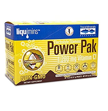 Electrolyte Stamina Power Pak Pineapple Coconut Trace Minerals 30 Packets -(6.1g) each