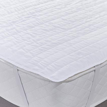 Silentnight Quilted Mattress Protector with Straps, Polyester, Double