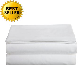 Celine Linen® Hospitality Special Treatment Construction Luxurious Ultra Soft High Quality WHITE Single Flat Sheet, Twin