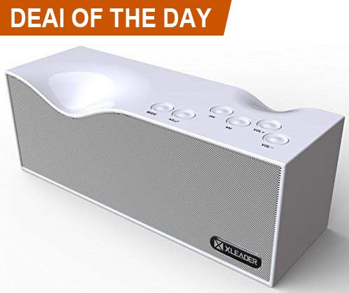 Bluetooth Speaker ,Xleader SoundAir speakers with LED Display,10W Powerful Clear Sound,,Build in Mic,support hands-free and FM Radio (Pearl White)