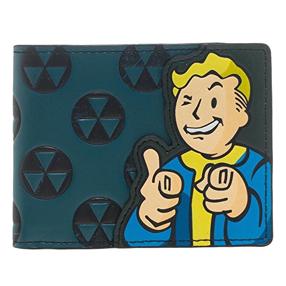 Bethesda Fallout 4 Vault Boy Appliqué With Embossing Bi Fold Wallet Costume Accessory