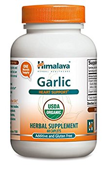 Himalaya Organic Garlic 60 Caplets for Immune & Coronary Support 1400mg