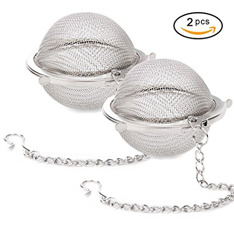 Yinggesi 2PCS Premium Stainless Steel Tea Filter, Tea Ball Mesh, Tea Infuser Strainers Tea Strainer Filters Tea Interval Diffuser for Daily Life.