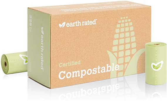 Earth Rated Compostable Dog Poop Bags - Premium Poop Bags for Dogs | Doggie Waste Bags - Vegetable-Based & Eco-Friendly | Ultra Thick with 100% Leak-Proof Security