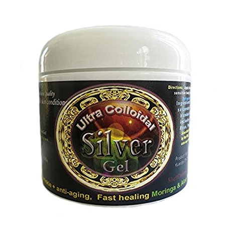 Silver Healing Gel (4 oz. jar). all natural with essential oils, healing herbs, trace minerals and 100%
