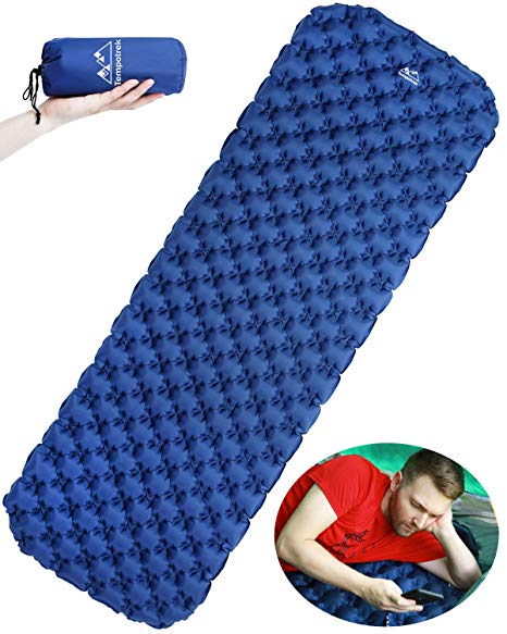 Tempotrek Ultralight Sleeping pad - Best Self Inflating Sleeping pad for Camping, Backpacking, Travel, Hiking Air Cells Design for Better Lightweight & Compact
