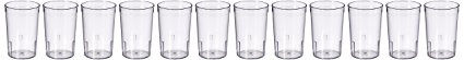 New Star 12 pcs 8 OZ Clear Color Restaurant Tumbler Beverage Cup, Stackable Cups, Break-Resistant Commercial Plastic