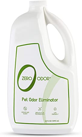 Zero Odor Pet Odor Eliminator - Air Cleaner, Purifier & Deodorizer - More Than an Air Freshener - Actually Eliminates Odors at a Molecular Level - Refill (64 Ounces)