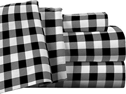 Pointehaven Flannel Deep Pocket Set with Oversized Flat Sheet, Queen, Milton