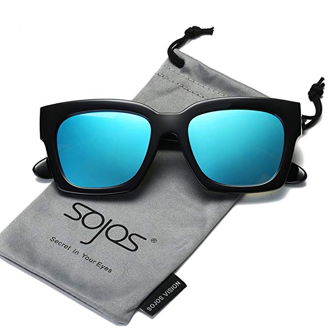 SOJOS Classic Polarized Sunglasses for Women Men Mirrored Lens SJ2050