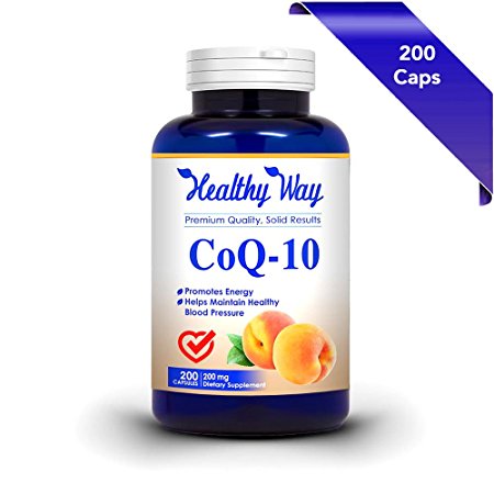 Pure CoQ10 200mg 200 Capsules Max Strength For Healthy Heart (1 Bottle) …