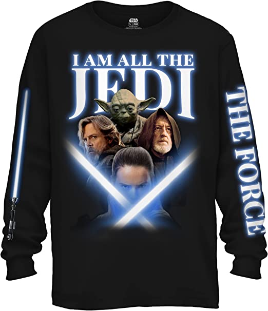 STAR WARS All The Jedi Lightside Force Rey Luke OBI-Wan Longsleeve T-Shirt