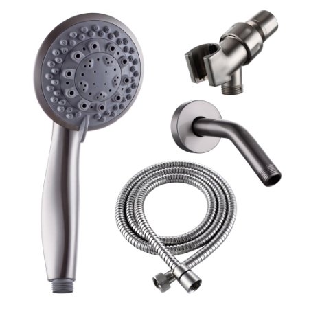 KES 7 Function Handheld Shower Head with 2-Meter Long Hose and Shower Arm Mount Diverter Holder Replacement Showerhead for Bathroom Showering System Contemporary Style, Brushed Nickel, DP700-2