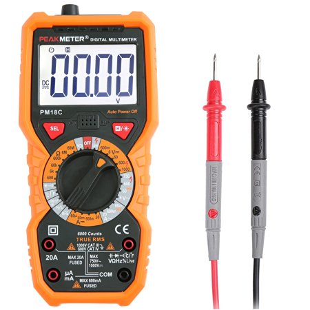 Multimeter Janisa PM18C AC DC Voltage Current Tester Non-contact Voltage Test Temperature Measurement Digital Multi Tester with Backlight LCD for DIY