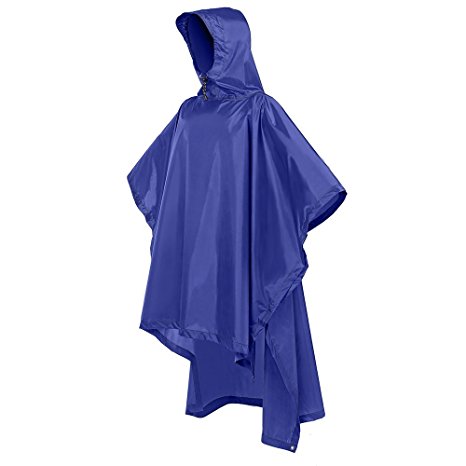 Upgraded Version Multi-Functional Rain Poncho, Terra Hiker Sunshade Tarp, Ground Mat for Outdoor Activities