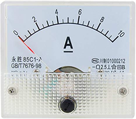 uxcell 85C1 DC 0-10A Rectangle Analog Panel Ammeter Gauge