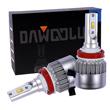 DawooLux H11 H8 H9 Flip-Chip Philips LED Headlight Conversion Kit Bulbs 6000K White 72W 7600LM Hi or Lo Beam All in One Driver Plug n Play Halogen Upgraded