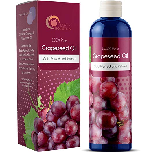 100% Pure Grapeseed Oil For Skin Face And Hair Natural Vitamin Rich Carrier Oil Hypoallergenic Anti Aging Serum Moisturizer and Therapeutic Hydrating Anti Cellulite Massage Oil For Muscles And Joints