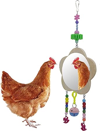 tabpole Hens Roosters Mirror Toy with Roosters Large Mirror Hens Roosters Chicken Coop Toy