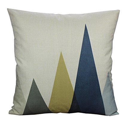 All Smiles Nordic Mountains Throw Pillow Case Cushion Cover 18 x18 Geometric