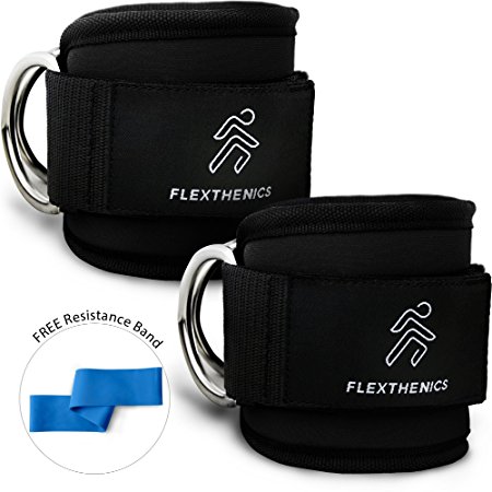 Ankle Straps for Cable Machines by Flexthenics (Pair)