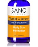 Vitamin C Serum For Face With Hyaluronic Acid - 20 Vit C Concentrated Formula - Endorsed By Licensed Esthetician - Vegan Organic Perfect With Sanos Eye Cream for Dark Circles