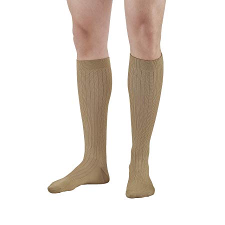 Ames Walker Men's AW Style 128 Microfiber/Cotton Compression Knee High Dress