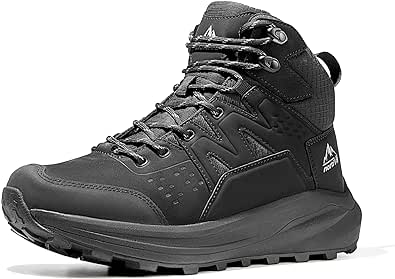 NORTIV 8 Men's Hiking Boots Waterproof Lightweight Mountaineering Outdoor Leather Boots