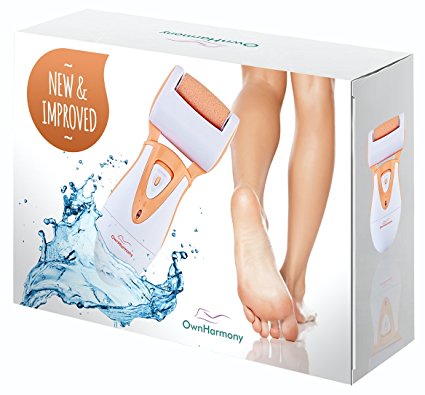 Rechargeable Electric Callus Remover and Shaver - Foot File CR900 by Own Harmony (Tested Most Powerful) Best Pedicure Tools - Professional Spa Electronic Micro Pedi Health Feet Care (Peach)
