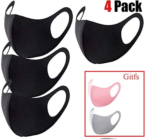 Running Pet 4 Pack Unisex Mouth Mask Dust Mask Anti Dust Pollution Face Mouth Mask, Washable Reusable Mouth Masks for Smoke Cycling Camping Travel