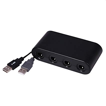 HDE Controller Adapter for GameCube Controllers Adapter for Wii U PC and Nintendo Switch USB Controller Attachment Hub with 4 Ports
