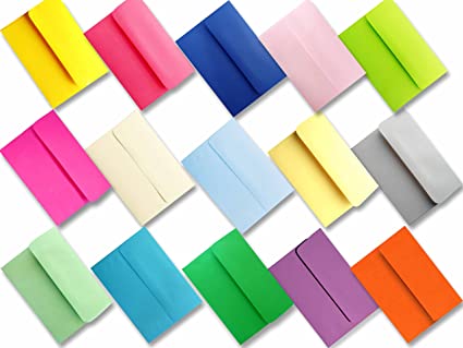 Assorted Multi Colors 100 Boxed A6 (4-3/4 x 6-1/2) Envelopes for 4 1/2 X 6 1/4 Greeting Cards, Invitations Announcements - Astrobrights & More from The Envelope Gallery
