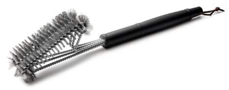 Snillingur BBQ Grill Brush for Gas Grills - 3 in 1 Stainless Steel Woven Mesh for Cleaning Charcoal, Smokers, BBQ - Indoor or Outdoor Use - Safe, Effective Scrub Brush