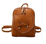 KISS GOLDTM Campus Style PU Leather Fresh Bowknot Shoulder Bag Schoolbag Backpack