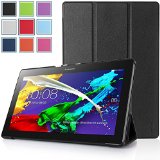 Lenovo Tab 2 A10 Case - HOTCOOL Ultra Slim Lightweight SmartCover Stand Case For 2015 Released Lenovo TAB 2 A10-70 TabletWith Smart Cover Auto WakeSleep Black